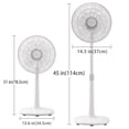 thumbnail image 3 of BananaDeer Ventilador de piso con pedestal oscilante de 7 aspas, 14,5 pulgadas, 4 velocidades, altura ajustable, ventilador de pie para el hogar, motor de CC, con control remoto, temporizador, cabezal, 3 of 5