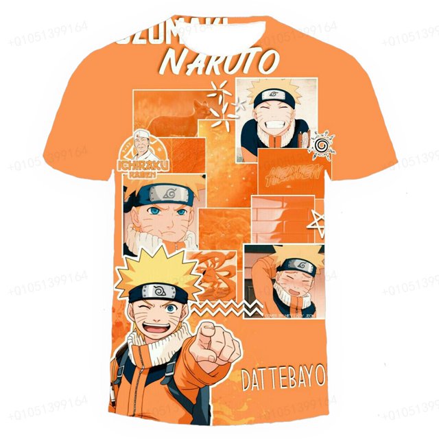 Camiseta para niños Naruto 3d manga corta impresa camiseta Anime juego de rol niño Cool camiseta para niños moda calle T-shir160 Gao Jinjia LED