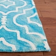 thumbnail image 4 of Safavieh Dip Dye Lairos Distressed Wool Area Rug, Turquoise/Ivory, 4' x 6', 4 of 12