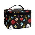thumbnail image 2 of HELLHERO Rose Brick Pattern Make up Bag with Slip-in Pockets Handheld Makeup & Skincare Organizer Bag Vacation Travel, 2 of 6