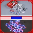 thumbnail image 3 of 4th of July Decorations,120 LEDs 10 Modes Red White and Blue Curtain Lights with Remote USB Powered Patriotic Decorations for Independence Day Memorial Day Fourth of July, 3 of 6