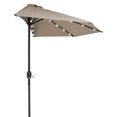 thumbnail image 1 of Home & Comfort 9' Patio LED Half Umbrella LED - Solar Powered (Tan), 1 of 1