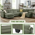 thumbnail image 4 of Bonzy Home Convertible Sectional Sofa Couch for Living Room With Ottoman Green, 4 of 9