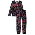 thumbnail image 4 of Renewold Vintage Cherries Women Pajama Sets Two-Piece Casual Loose Nightwear Long Sleeve Sleepwear Soft Pj Lounge Sets with Long Pants Size 5XL, 4 of 5