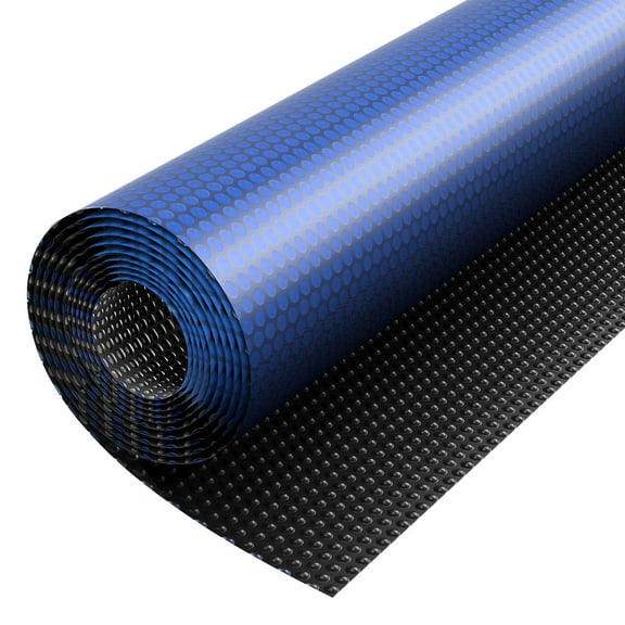 KFFKFF Solar Pool Cover, 32 x 16 ft Bubble Blanket, 16 Mil Thickness with Dual Heat-Locking Layers for Pools, Enhances Daytime Heating and Nighttime Insulation, Blue & Silver, Customizable Size
