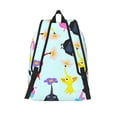 thumbnail image 2 of Lsque Pikmin Pattern Canvas Daypack, Durable Backpack, High-quality Versatile Backpack,Vintage Compact Backpack-Small, 2 of 6
