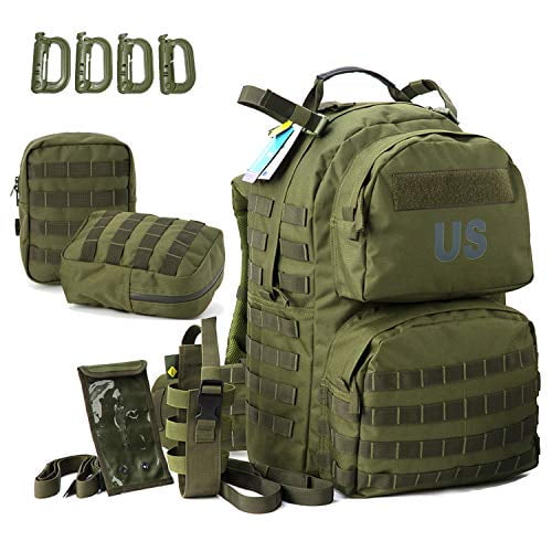 Military Army Backpack, MOLLE 2 Medium Rucksack with Shoulder Straps and Wasit Belt, Internal Frame, Multicam (Olive Drab)