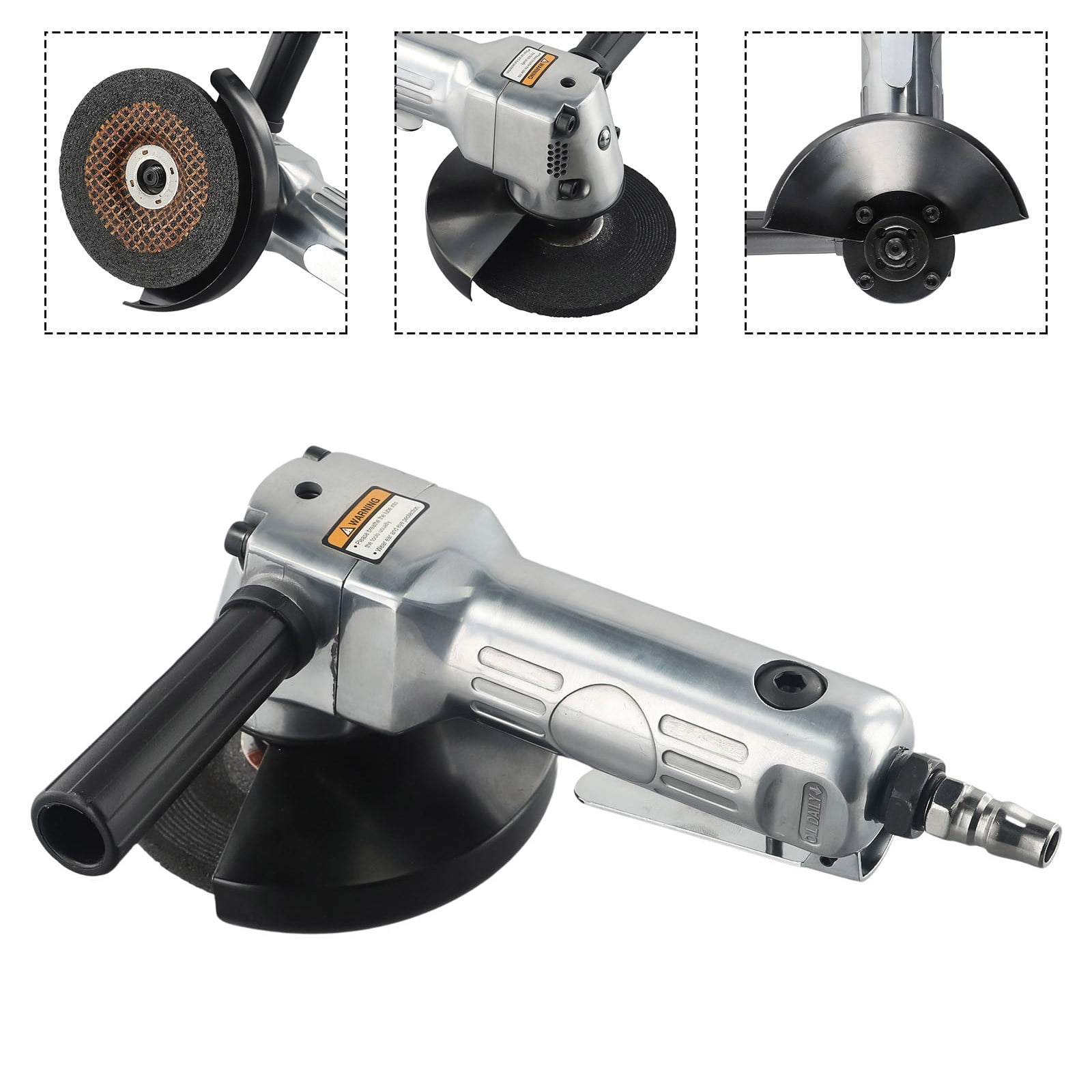 Pneumatic Angle Grinder 4In Angle Air Die Grinder with Auxiliary Handle Polisher 11000rpm 0.8mpa for Cutting Grinding Polishing