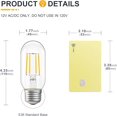 thumbnail image 2 of shiyou-12V Low Voltage LED Light Bulbs - Soft Warm 2700K 4W (Only for 12 Volt DC/AC)- 40W Equivalent E26 Edison Base Tube Bulb for RV, Garden, Posts - 3 Pack, 2 of 4