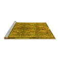 thumbnail image 2 of Ahgly Company Machine Washable Indoor Square Medallion Yellow Traditional Area Rugs, 4' Square, 2 of 4