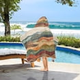 thumbnail image 3 of Yayeee Kids Hooded Towel with Hand Pockets Beach Soft Absorbent Bath Wrap 50 x 23.5 inch, Abstract Wavy Landscape, 3 of 5