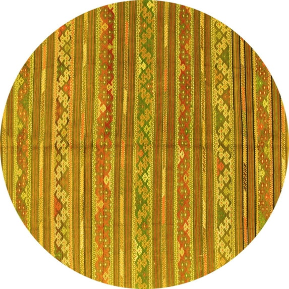 Ahgly Company Indoor Round Southwestern Yellow Country Area Rugs, 5' Round