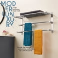 thumbnail image 3 of KOKOSIRI 3 Tier Bath Towel Bar 24 Inch Wall Mounting Rack with Towel Bars Towel Shelf with Single Towel Bar Bathroom Ladder, Brushed Steel, B5003BR-L24, 3 of 7