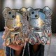 thumbnail image 3 of Estuche para iPhone 13 YONGSHENG Estuche de dibujos animados 3D Oso de Peluche Dorado con Correa de cadena de metal colgante de campana, 3 of 5