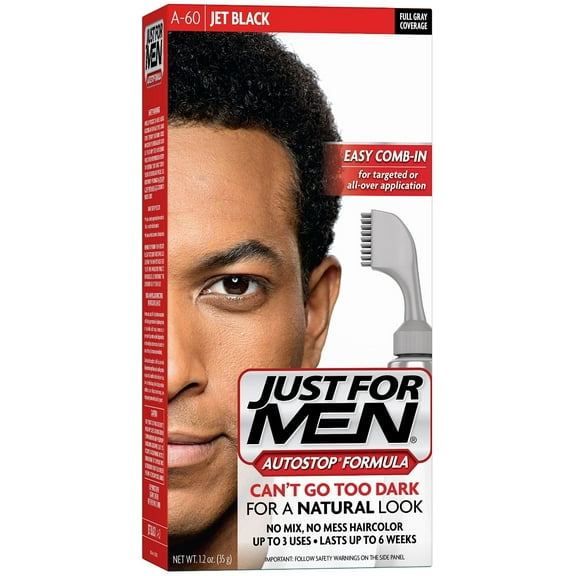 Just For Men AutoStop Foolproof Permanent Hair Color, Shade Jet Black a-60, 2 Pack