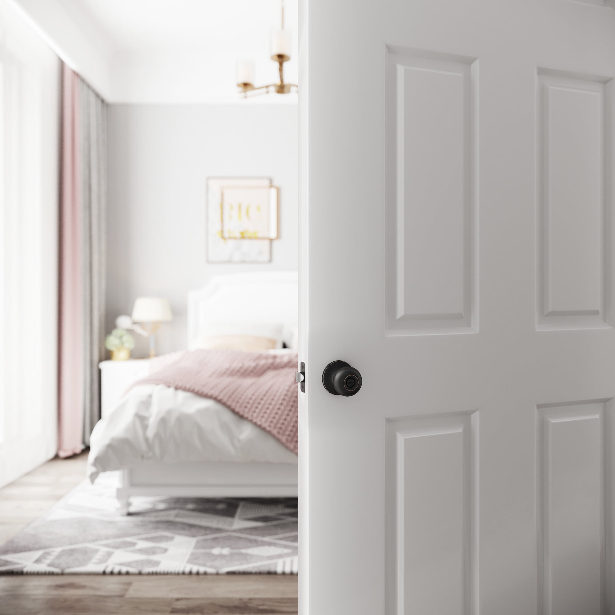 Miseno MLK3030BK Porter Flat Ball Privacy Door Knob Set - Black
