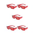 thumbnail image 1 of kurtrusly Monture Rectangulaire Légère Protection pour Style à la Mode Matériaux PC Lunettes Monture Rouge 5Ensemble, 1 of 6