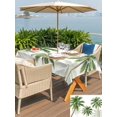 thumbnail image 5 of Outdoor Tablecloth with Umbrella Hole for Patio/Picnic/Party/Camping, Green Palm Trees Seaside Waterproof Table Cloth Rectangle Table Cover Washable, Tropical Summer Botanical Coastal (60"x 120"), 5 of 9