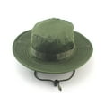 thumbnail image 2 of HQZY Men's Fishing Hunting Bucket Hat Boonie Outdoor Cap Washed Cotton Safari Summer - Army Green, 2 of 8