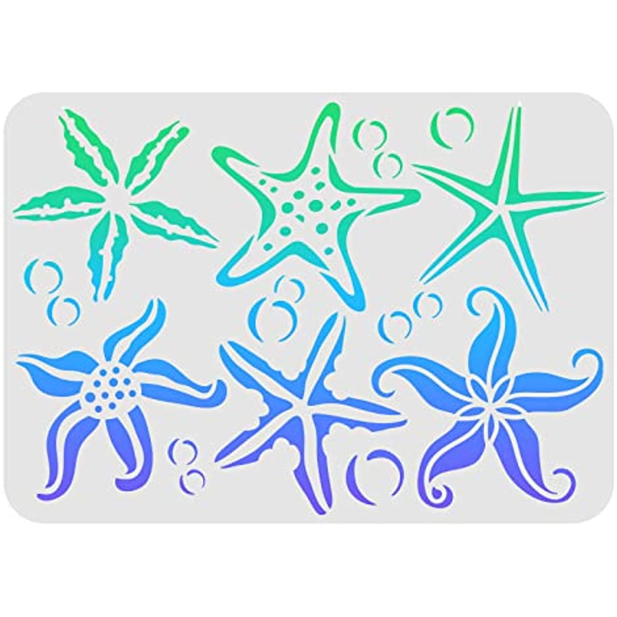Starfish Stencil 11.7x8.3 inch 8 Starfish Drawing Template Reusable