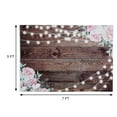 thumbnail image 3 of Efavormart 5FTx7FT | Dark Brown Vintage Wood Vinyl Backdrop, Floral String Lights Wooden Board Photography Background Party Banner, 3 of 5