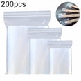 thumbnail image 1 of Flmtop 200Pcs Plastic Clear Food Storage Packing Coin Jewelry Reclosable Self Seal Bags, 1 of 10