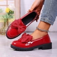 thumbnail image 2 of Mocassins Rouges pour Femmes Style Britannique Semelle Épaisse à Enfiler Décontractés Respirants Antidérapants Confortables Affaires Formel Usage Quotidien Chaussures pour Toutes Saisons Taille 40, 2 of 9