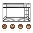 thumbnail image 2 of Full over Full Bunk Beds, Metal Bunk Beds Full Over Full for Teens, Full Size Bunk Bed No Box Spring Needed, Black, 2 of 9