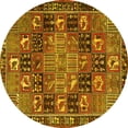 thumbnail image 1 of Ahgly Company Indoor Round Persian Yellow Traditional Area Rugs, 4' Round, 1 of 4