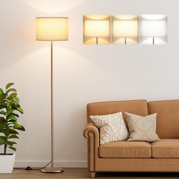 Lámpara de pie Ambimall Modern de 152 cm con pantalla beige (sin bombilla)