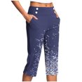 thumbnail image 2 of QATAINLAV Womens Floral Capri Pants with Pockets Dressy Casual Stretch Straight Leg Dress Pants High Waisted Side Split Yoga Capris Multicolor XXL Camisas Para Hombres, 2 of 7
