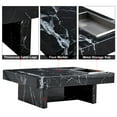 thumbnail image 5 of Fulvari 31.4" Coffee Table, Square Modern Center Table With Black Faux Marble Patterns, Side End Table for Home, Living Room, Office, 5 of 7