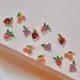 thumbnail image 5 of Pendientes de estilo lindo con forma de fruta tropical, pendientes de circonita con incrustaciones de diamantes para mujer, joyería de plata 925 con pasador en vivo, 5 of 6