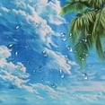 thumbnail image 5 of Orinice Palm Tree Clouds Blue Sky Bathroom Decor Set with Hooks | Multi-Size Colorful Luxurious Polyester Fabric Shower Curtain Set 69x72, 5 of 7