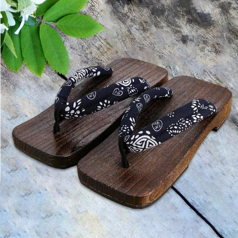 nao海外shopgallery Japanese Clogs Slippers Sandals Flops for Men Women - Blue Square