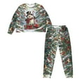 thumbnail image 2 of DISNIMO Christmas Snowman Tree Printed Women's 2 Piece Pajama Sets Casual Loose Nightwear Long Sleeve Top and Long Pants Sets Comfy Crew Neck Sleepwear Loungewear, S, 2 of 7