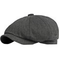 thumbnail image 5 of CoCopeaunts Octagonal Newsboy Cap Cotton Beret Hats for Men Spring Summer Retro Flat Ivy Hat Casual Newsboy Hats for Women, 5 of 7