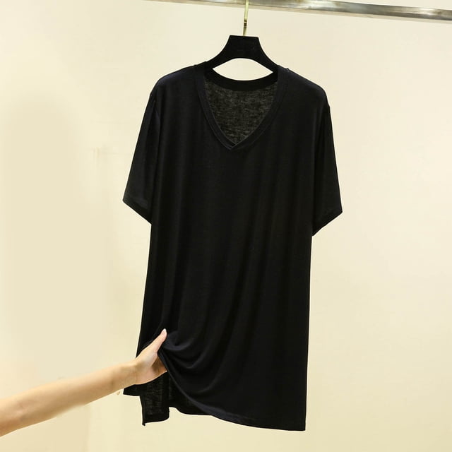 aidice Womens Oversized T Shirts Summer Sleep Tops V Neck Loose Fitting Lightweight Soft Comfy Tees Pajama Modal Tshirts