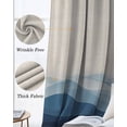 thumbnail image 3 of Blue Beige Ombre Blackout Curtains for Bedroom Living Room Darkening Curtains 63 Inches Long Minimalist Ocean Waves Linen Window Curtain 2 Panels Set Insulated Window Treatment Grommet Drapes 42"x63", 3 of 9