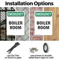 thumbnail image 3 of (2 Pack) Boiler Room OSHA Emergency Sign 10 Inch X 14 Inch Indoor / Outdoor Rust-Free Aluminum Metal Signs for Workplace, Workshop, and Construction Site, Made in the USA, 3 of 8
