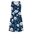 thumbnail image 5 of Jamicy Pajama Dress for Women 2026 Loose V Neck Sleeveless Sleepshirts Floral Tank Round Neck Nightdress Soft Sleepwear Nightwear, 5 of 7