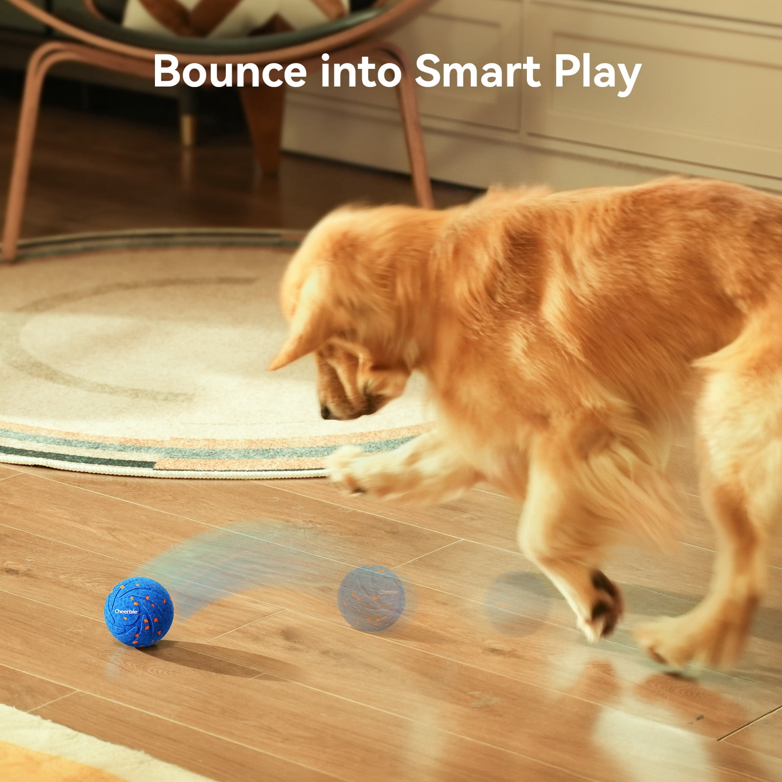 Cheerble Smart Interactive Dog Toy, Wicked Ball AIR, Automatic Moving, Bouncing, and Rotating, E-TPU Material, IPX7 Waterproof Rating, Active Rolling Ball for Medium and Large Dogs