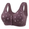 thumbnail image 3 of WCJM Soft Cotton Thin Front Buttoned Lingerie Women's Thin No Wire Back Fitting Plus Size Bra Wireless Padded Yoga Crop Top, 3 of 9