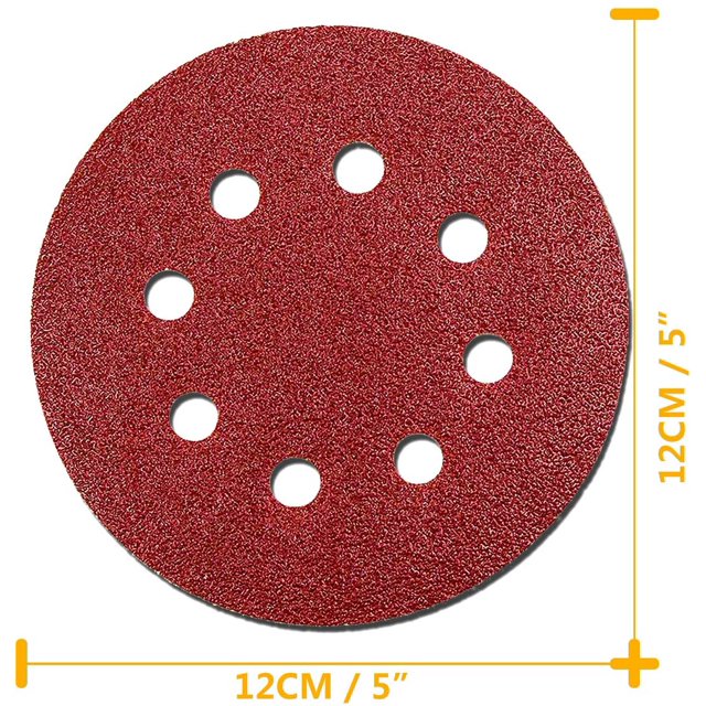 Discos de lija de 80 Uds., 5 pulgadas, 8 agujeros, 40/60/ 80/120/ 180/240, papel de lija redondo surtido para lijadora Orbital aleatoria ShuxiuWang 8390612977121