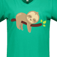 thumbnail image 4 of Inktastic Cute Sloth, Baby Sloth, Lazy Sloth, Sleeping Sloth Women's V-Neck T-Shirt, 4 of 5