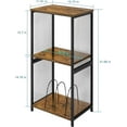 thumbnail image 2 of Oumilen Indoor Modern Adjustable, Multifunction Wood Rectangle End Table, Rustic Brown, 2 of 7