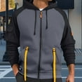 thumbnail image 1 of pstuiky Camisas casuales de manga larga para hombre, Blusa/camiseta informal de manga larga con capucha y bolsillo con cremallera para hombre, color liso Tops de talla grande para hombre xxl, 1 of 4