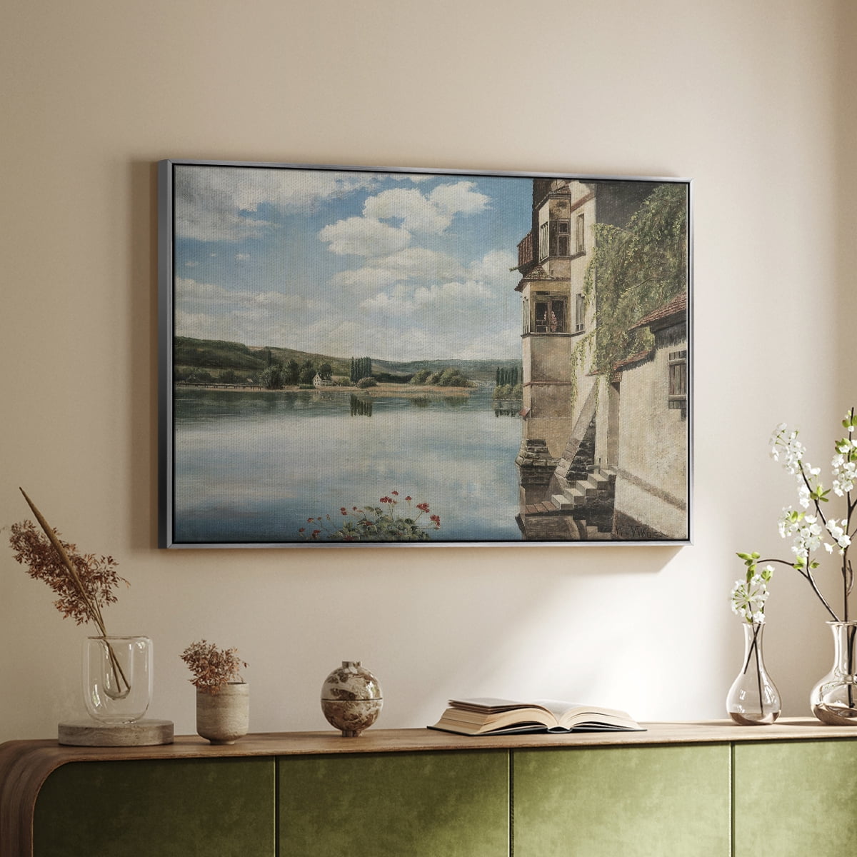 Vintage Landscape-CCCLI By Wexford Home Framed in Silver Wood Gallery Wrapped Canvas 17 in. x 25 in.