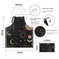 thumbnail image 7 of Black Gothic Sun Moon Star Pattern Apron-Garden Aprons for Women with Pockets-Cotton Linen Waterproof Kitchen Cooking Gardening Aprons Adjustable for Kitchen,Cooking,BBQ and Salon 33x27 Inch, 7 of 7
