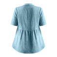 thumbnail image 6 of beishanbush Spring Sales Saving $10 Formal Work Dress Blouses Tops Women's Linen Blouse,Button Down Peplum Collared Short Sleeve Casual Under $15, 6 of 8